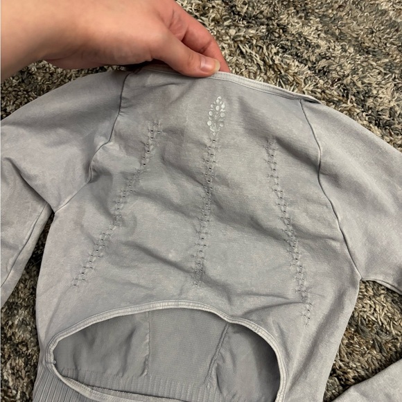 Free People Good Karma Grey Longsleeve Jumpsuit | Free People Sz Small Bodysuit- - Picture 7 of 11